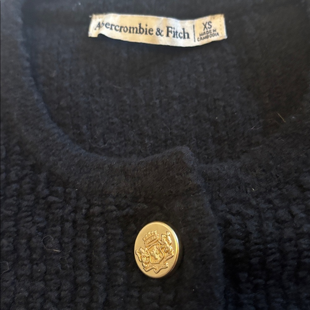 Black Abercrombie Gold Button-Up Cardigan - Picture 6 of 6